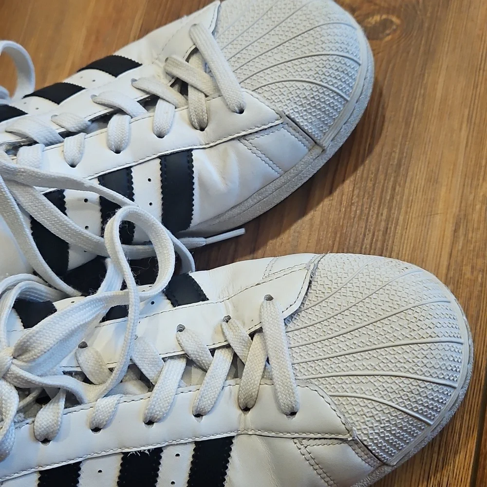 adidas White and Black Superstar Sneakers